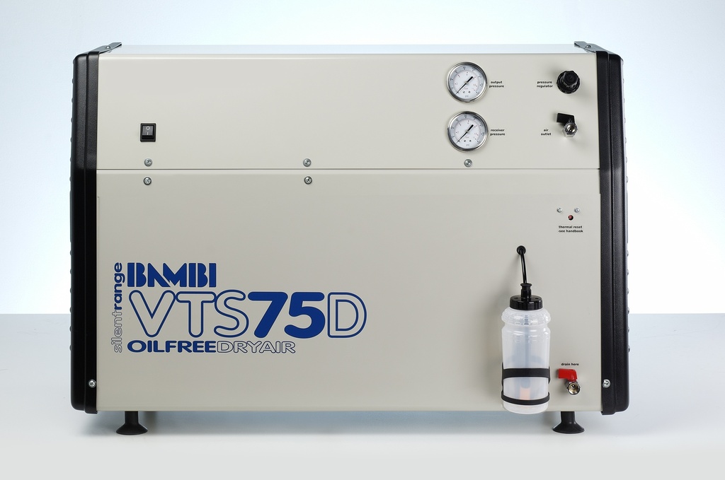 Ultra geluidsarme olievrije compressor + AirDryer BAMBI VTS-75D