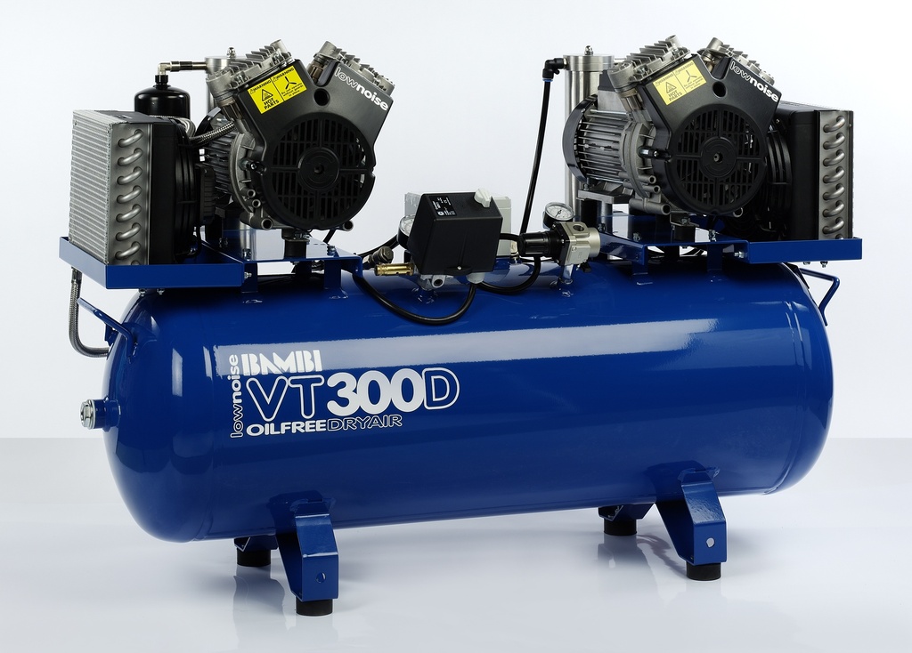 Ultra geluidsarme olievrije compressor + AirDryer BAMBI VT-300D